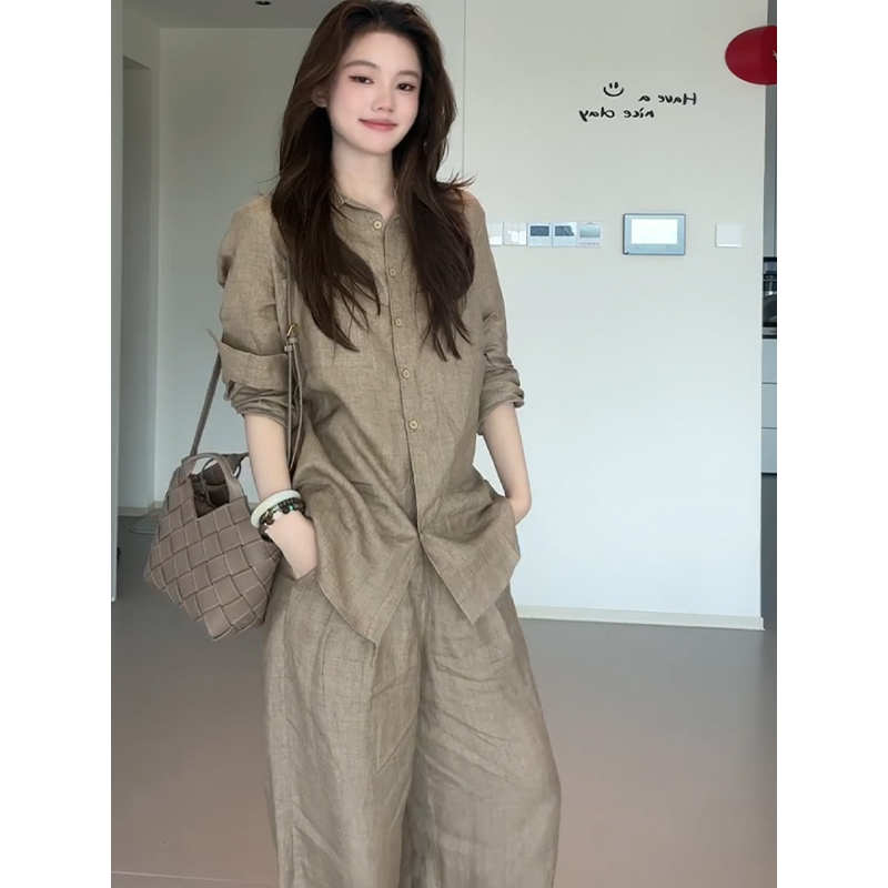 Linen Pant Wide - High-End Cotton Linen Blend Women's Fashion