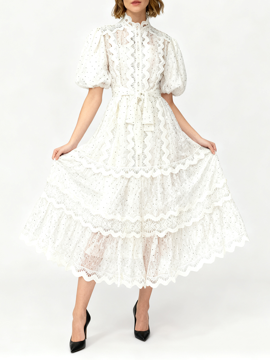 TWOTWINSTYLE Dot Print Sheer D - Linen Dress Wrap recensione e prezzo