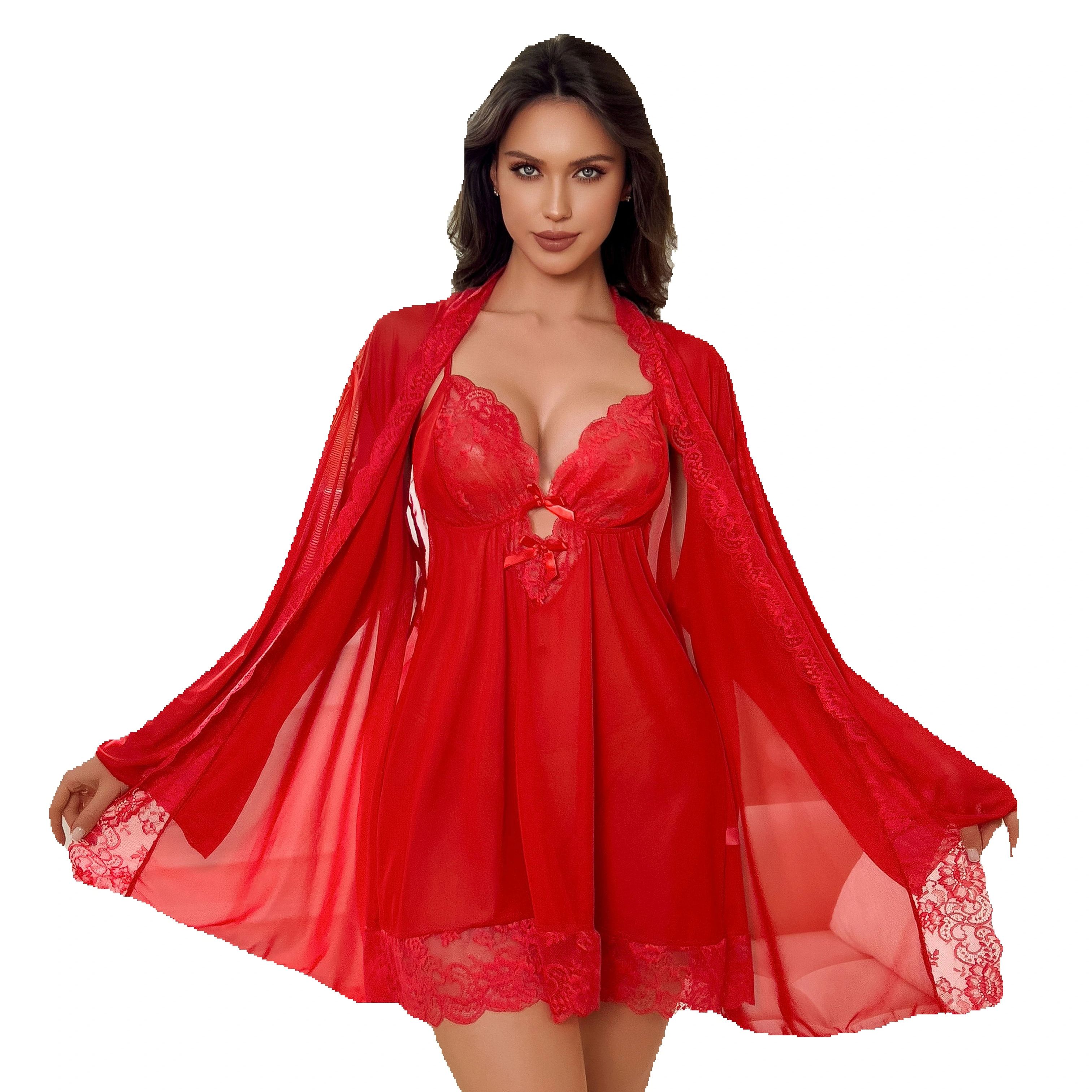 Plus Size Women Sexy Red Sheer - Kimono Sheer Floral recensione e prezzo