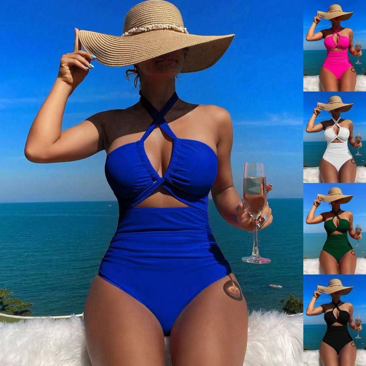 Women Swimsuit Halter Neck Sol - Swimsuit Bikini Ruched recensione e prezzo