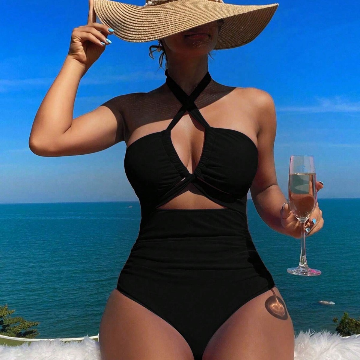 Women Swimsuit Halter Neck Sol - Swimsuit Bikini Ruched recensione e prezzo