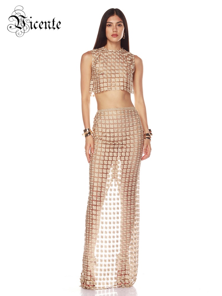 VC Stylish Beige Sleeveless Cr - Crop Top Crochet recensione e prezzo