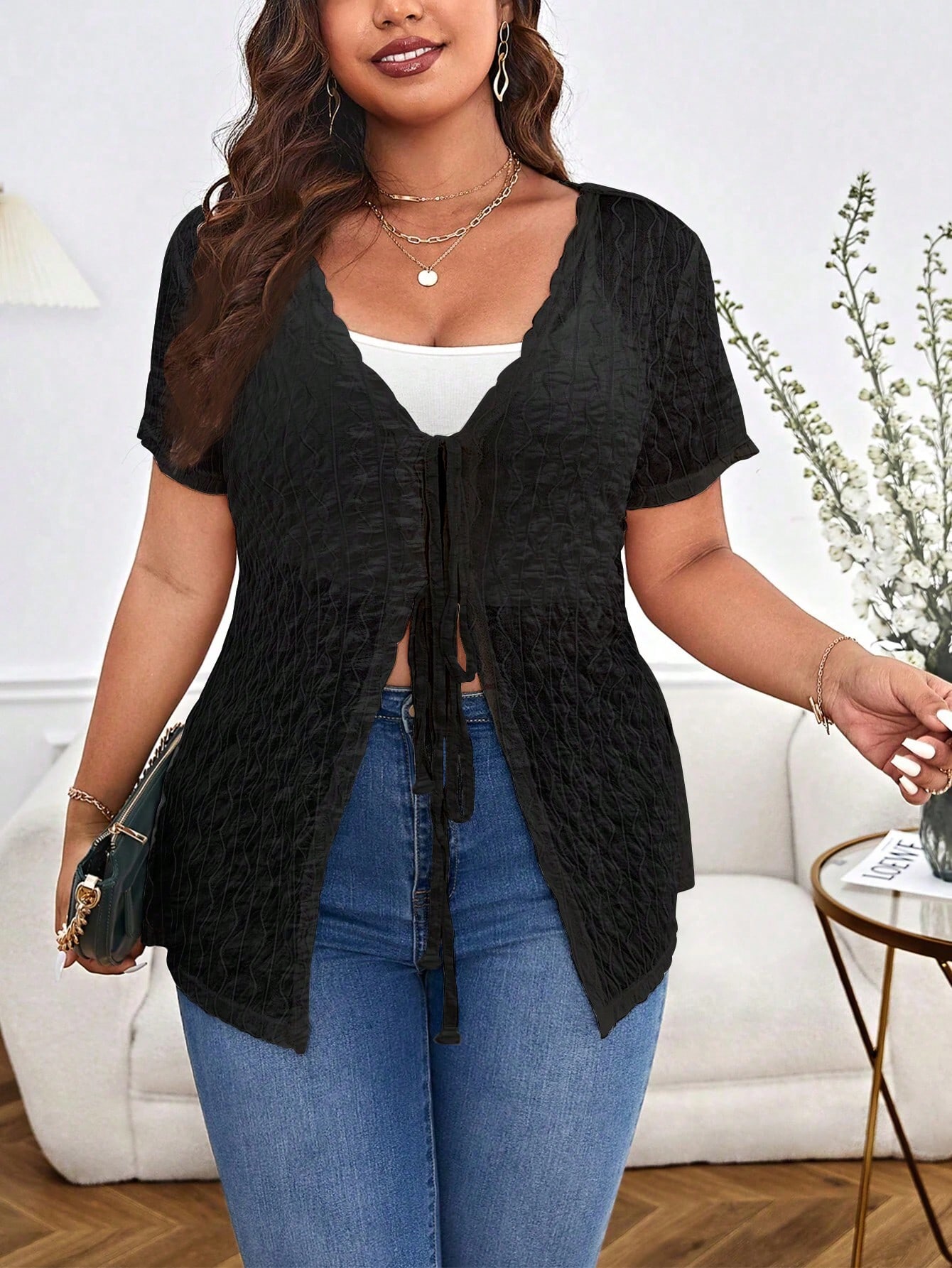 Spring Summer Plus Size Women  - Kimono Sheer Floral recensione e prezzo