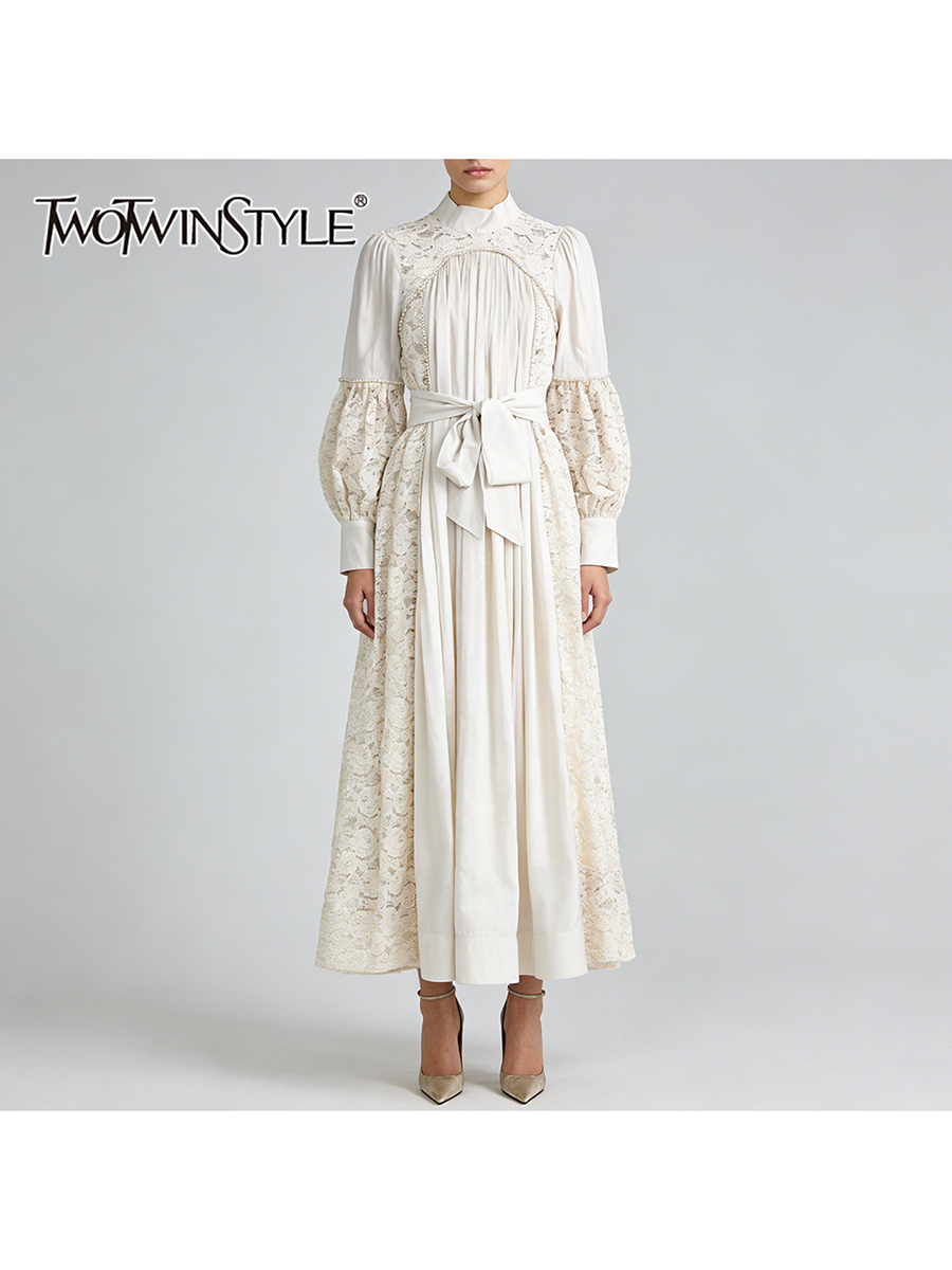 TWOTWINSTYLE Solid Patchwork L - Linen Dress Wrap recensione e prezzo