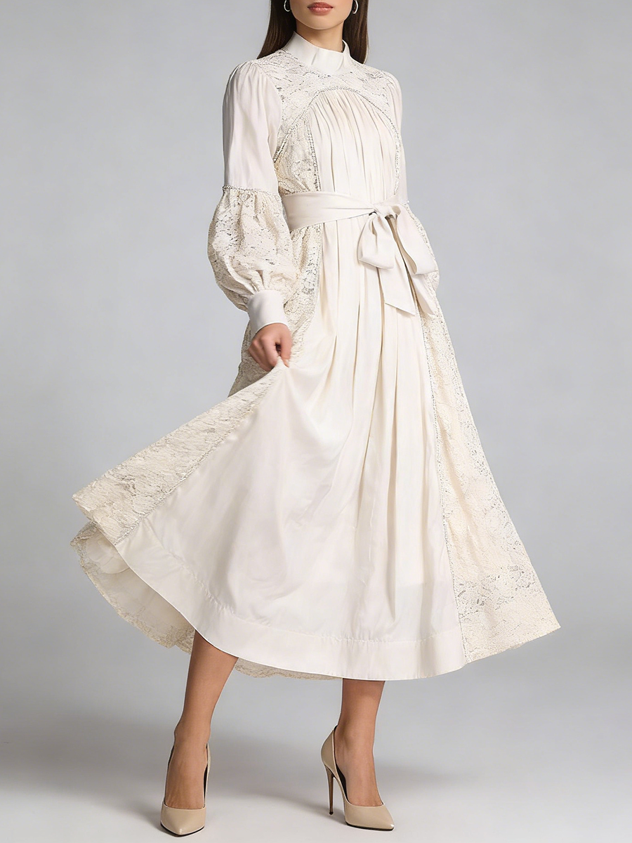 TWOTWINSTYLE Solid Patchwork L - Linen Dress Wrap recensione e prezzo