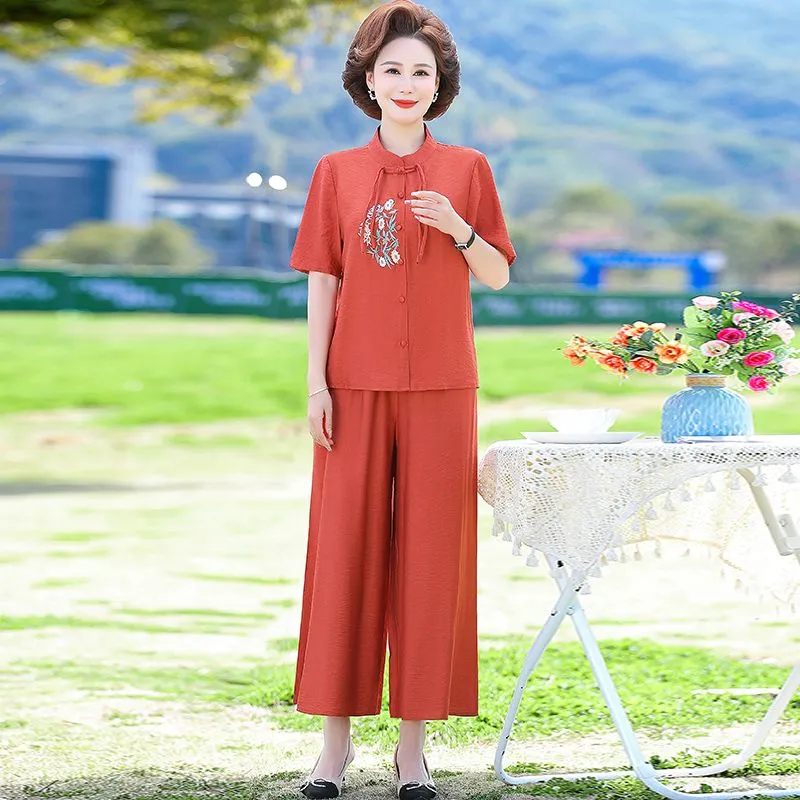 Women's Chinese Style Embroide - Linen Pant Wide recensione e prezzo