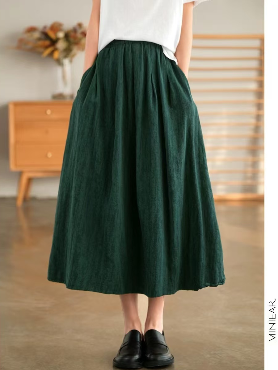 New 2025 Autumn Pure Color Flo - Midi Skirt Floral recensione e prezzo