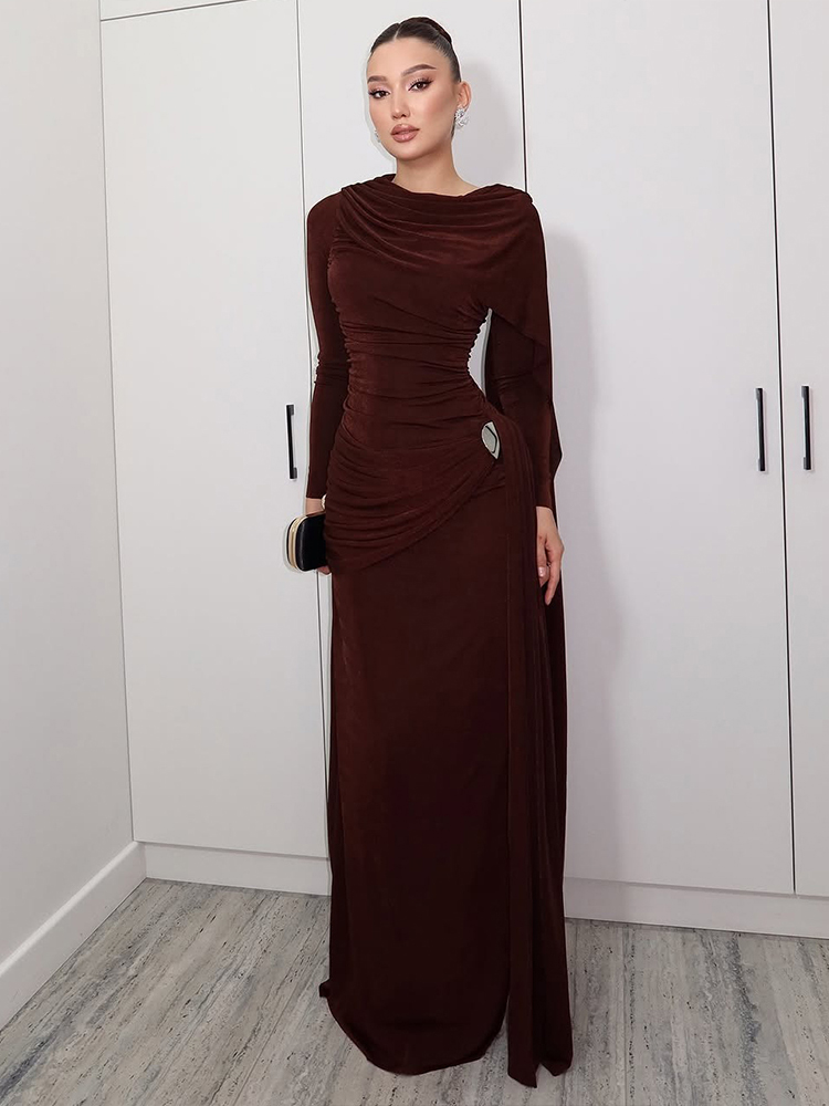 Kliou Ruched Elegant Long Dres - Linen Dress Wrap recensione e prezzo