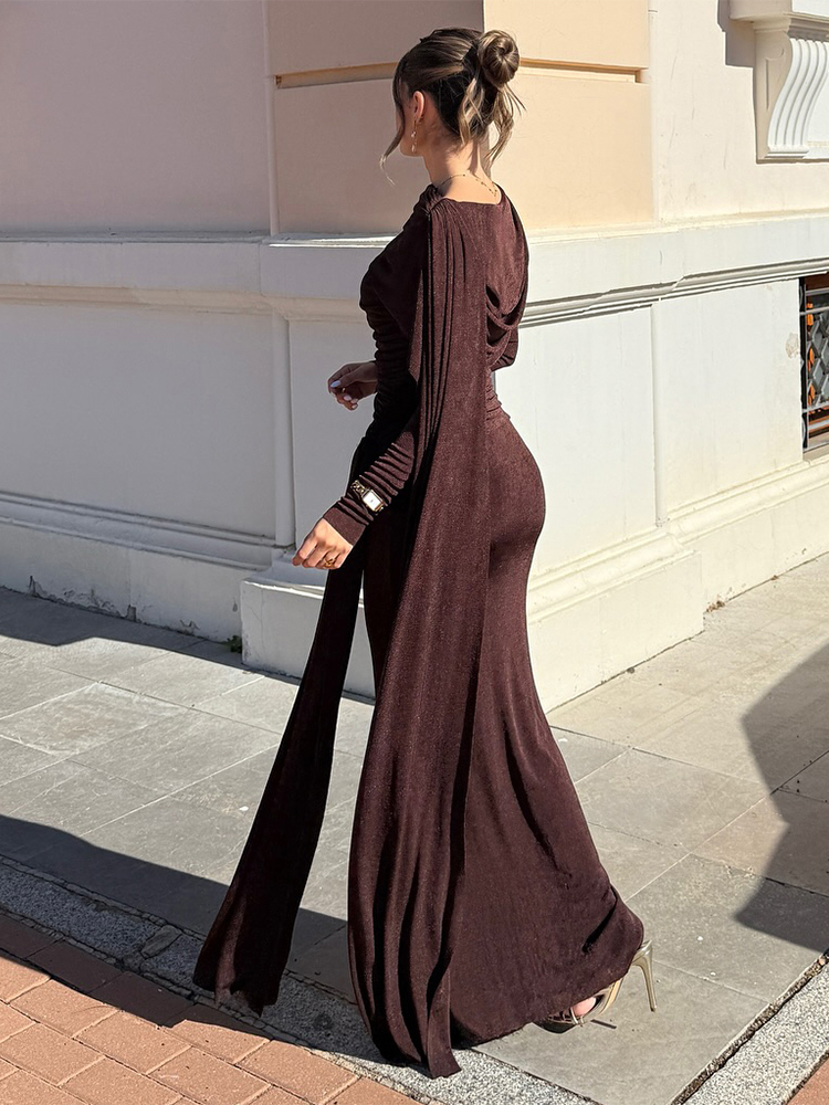 Kliou Ruched Elegant Long Dres - Linen Dress Wrap recensione e prezzo