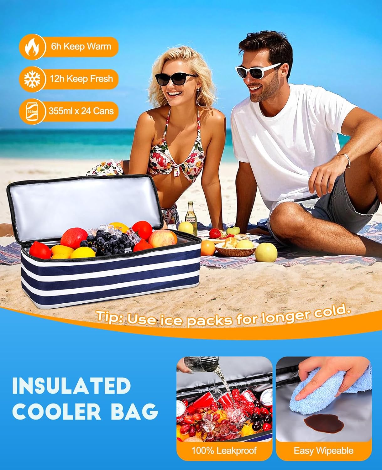 Beach Bag with Cooler, 49L Wat - Tote Bag Beach recensione e prezzo