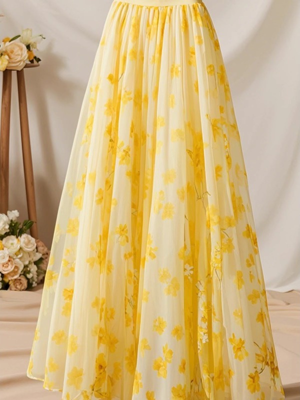 Summer 2026 High Waist Yellow  - Midi Skirt Floral recensione e prezzo