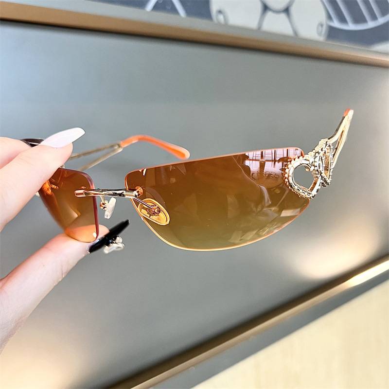 New Oval Cat Eye Frameless Mer - Sunglasses Cat Eye recensione e prezzo