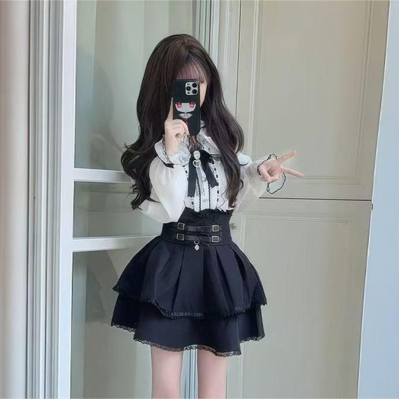Japanese Gothic Y2k Lolita Sty - Blouse Off Shoulder recensione e prezzo