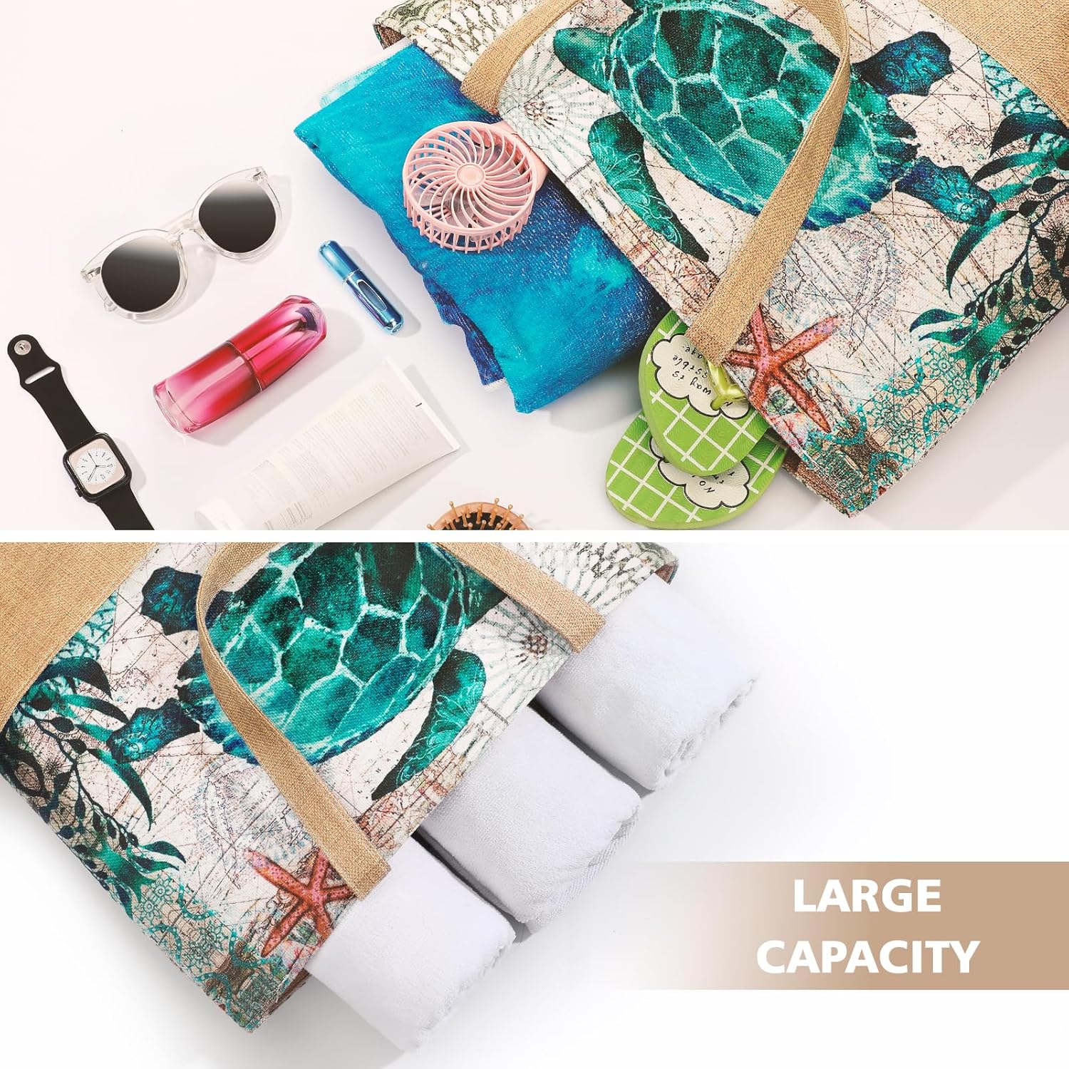 Large Beach Bag for Women with - Tote Bag Beach recensione e prezzo