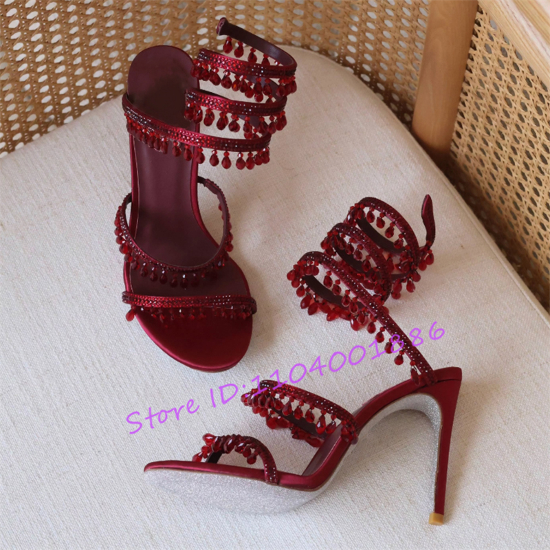 Rhinestone Snake Shape Ankle S - Sandal Strappy Heeled recensione e prezzo