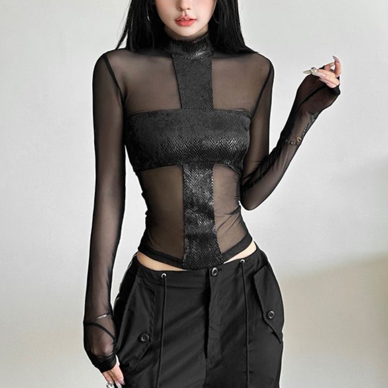 American Style Mesh Long Sleev - Blouse Off Shoulder recensione e prezzo
