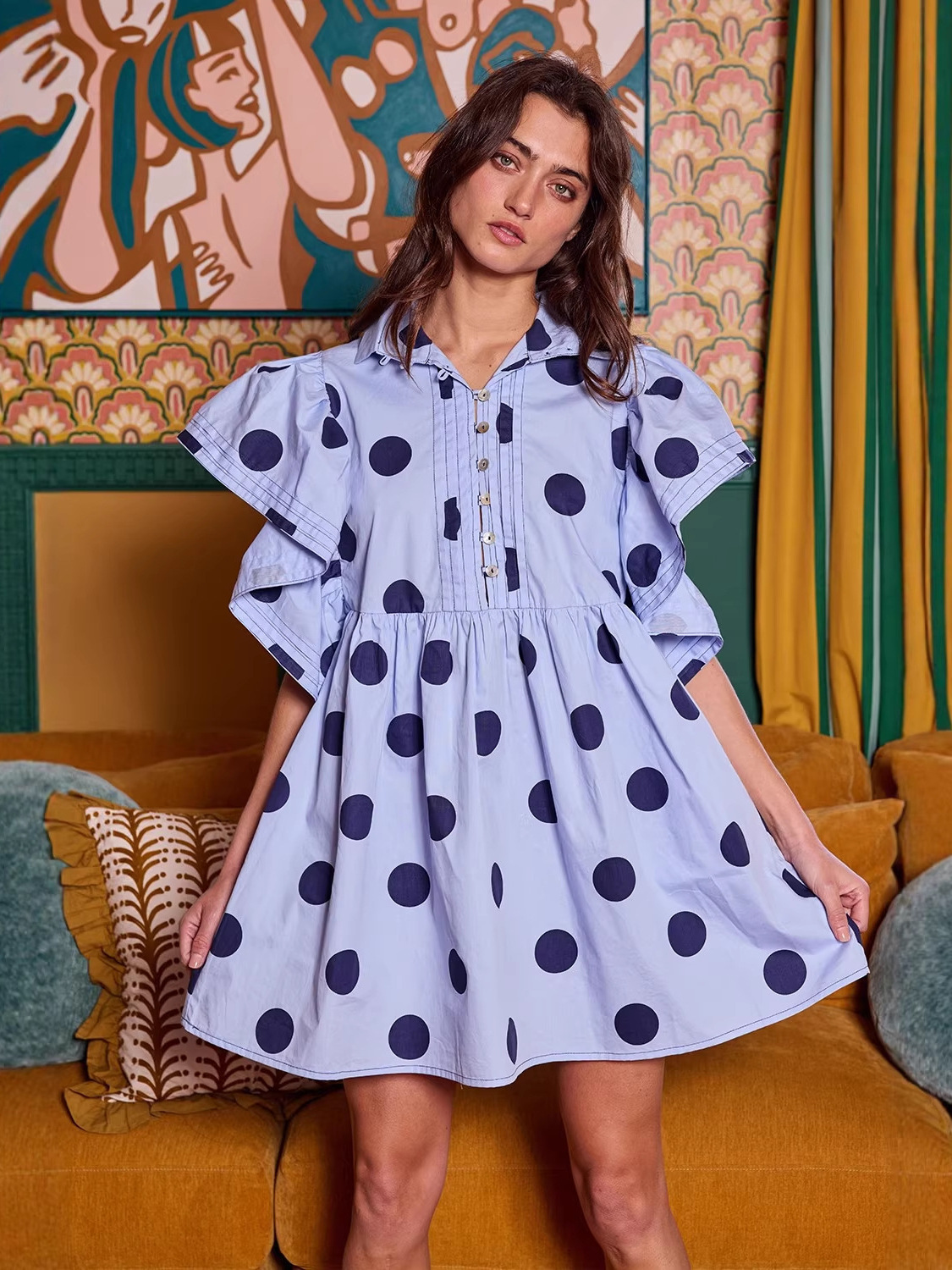 Spring Summer Polka Dot Print  - Blouse Off Shoulder recensione e prezzo
