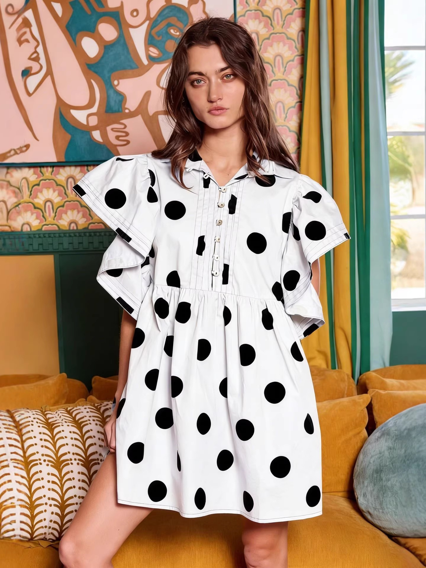Spring Summer Polka Dot Print  - Blouse Off Shoulder recensione e prezzo