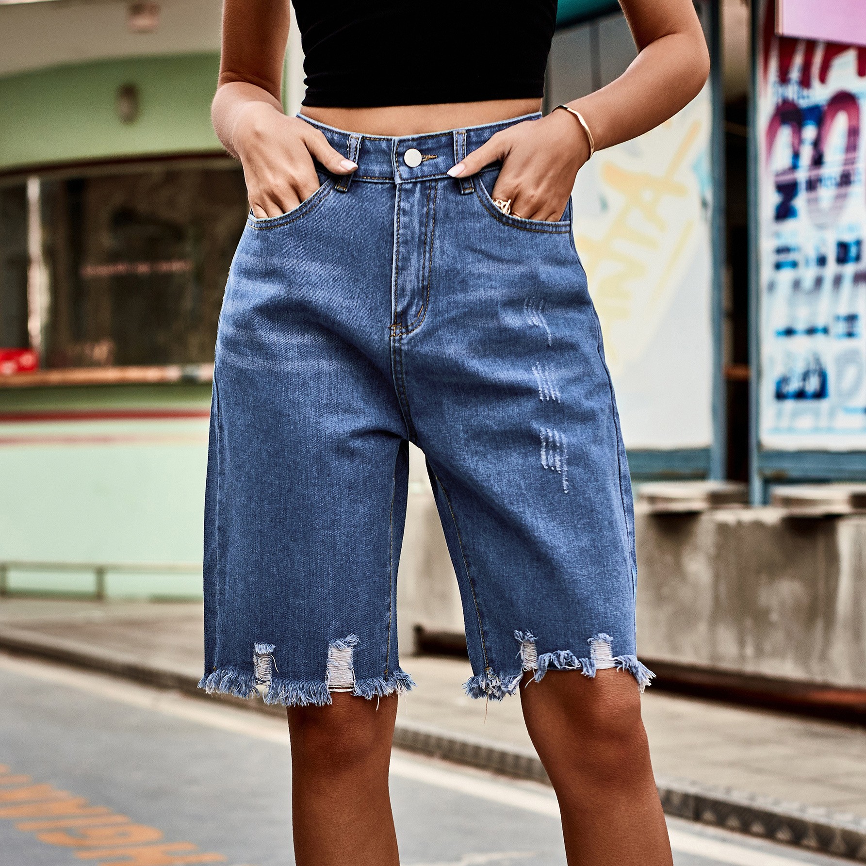 Summer Women's Clothing Distre - Shorts Denim Frayed recensione e prezzo