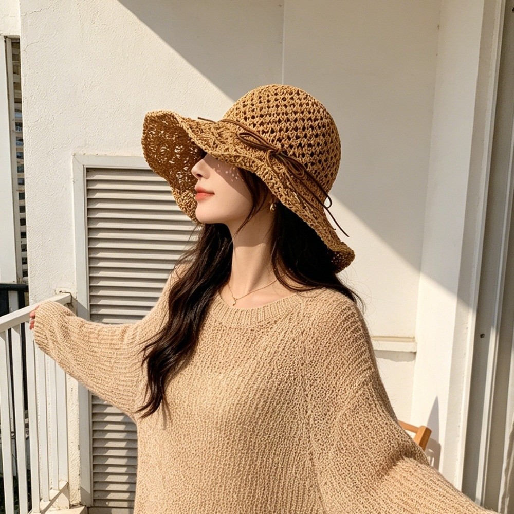 Handwoven Crochet Straw Hat Wi - Hat Floppy Wide recensione e prezzo