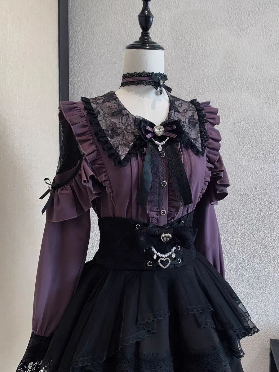 Harajuku Kawaii Skirt Sets Wom - Blouse Off Shoulder recensione e prezzo