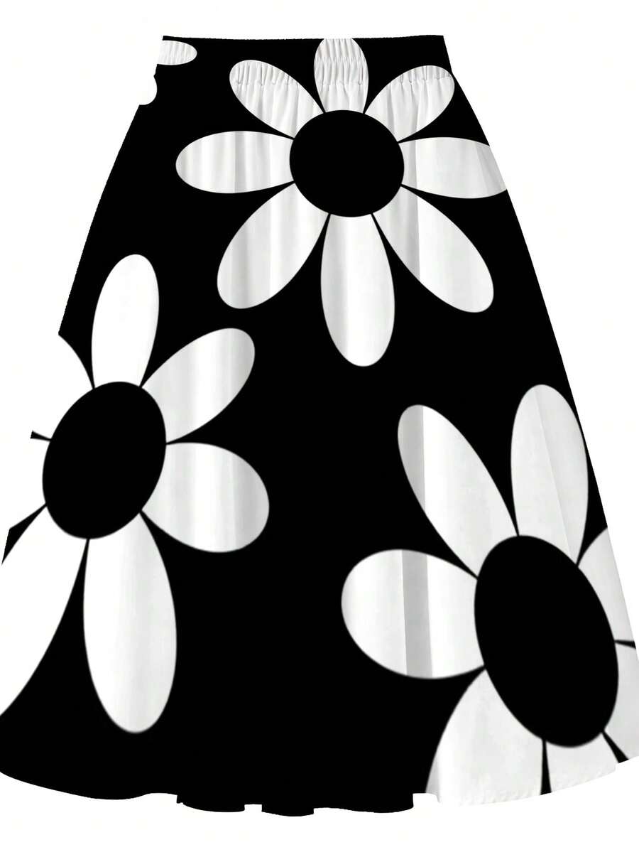 Oversized Womens Daisy Print M - Midi Skirt Floral recensione e prezzo