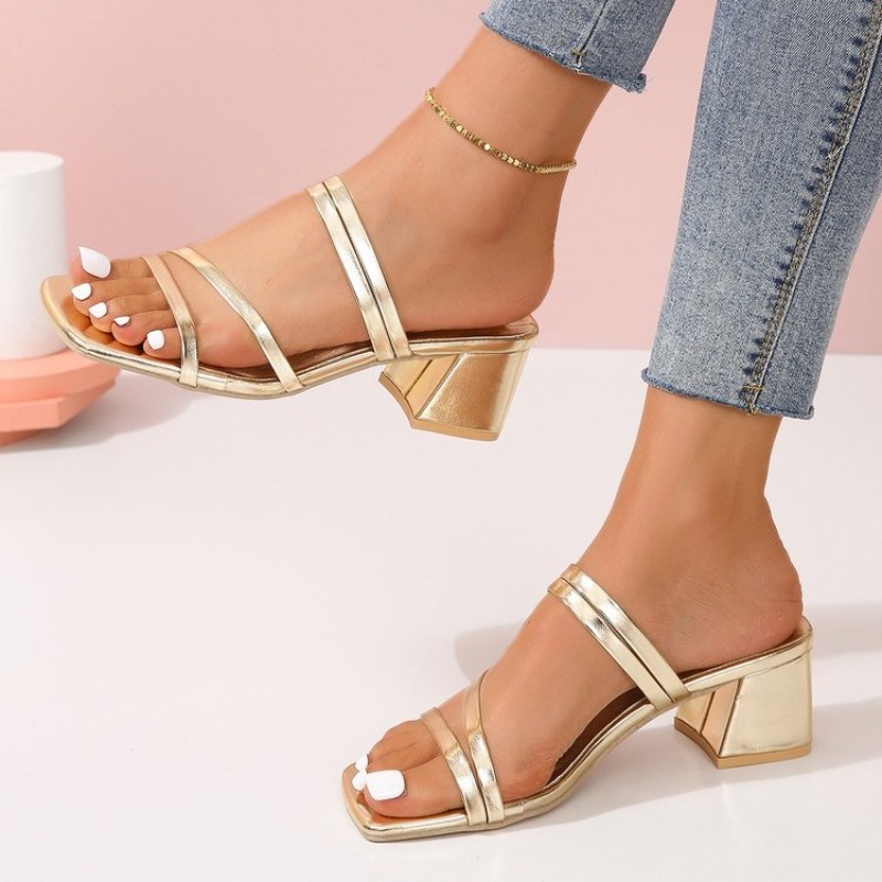 Women's Mules Open Square Toe  - Sandal Strappy Heeled recensione e prezzo