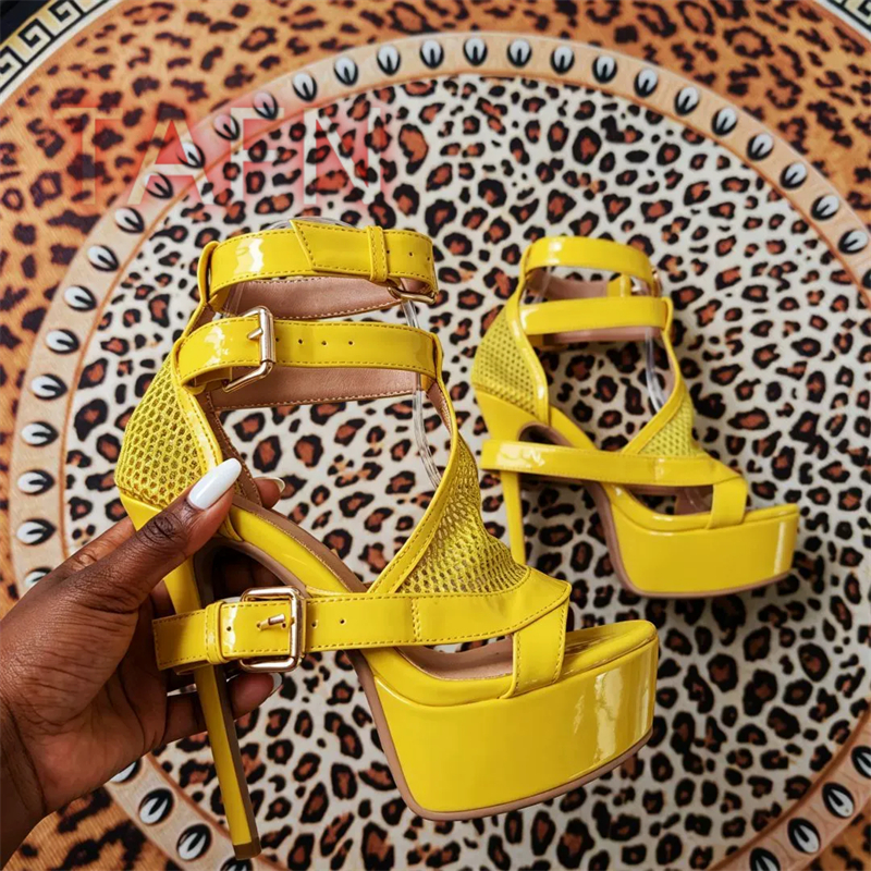 Mesh Buckle Strap Stiletto Pla - Sandal Strappy Heeled recensione e prezzo