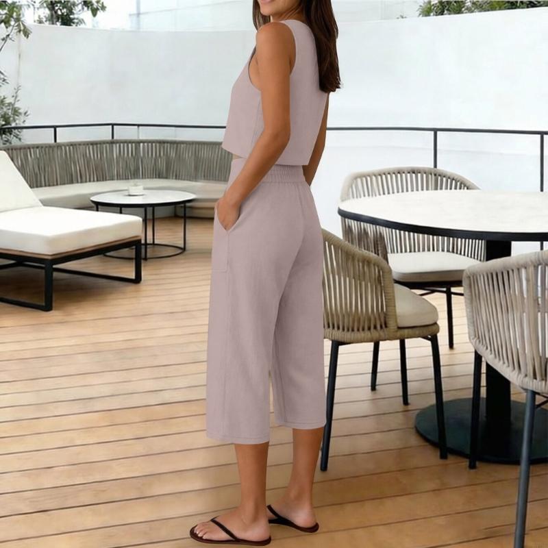 77HE Women's 2 Piece Outfits S - Linen Pant Wide recensione e prezzo