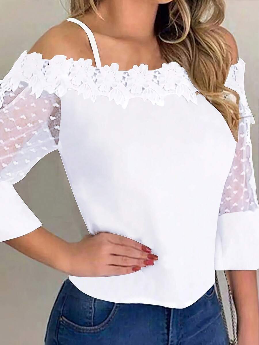Purple Floral Print Off Should - Blouse Off Shoulder recensione e prezzo