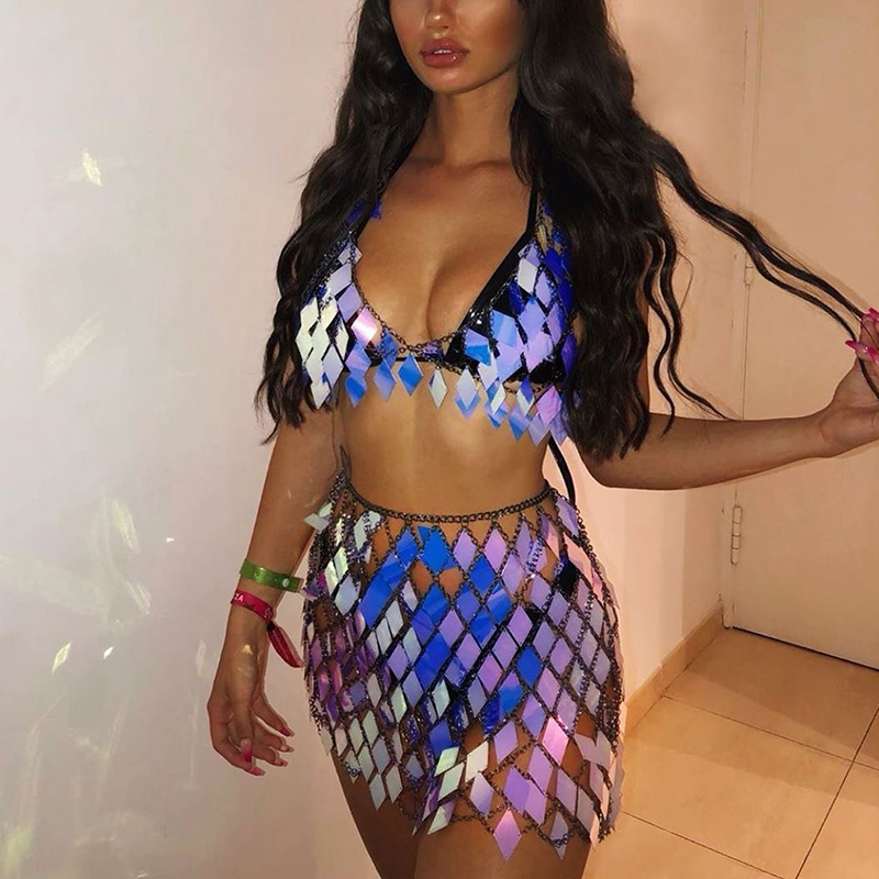 FestivalQueen Women's Sequined - Crop Top Crochet recensione e prezzo