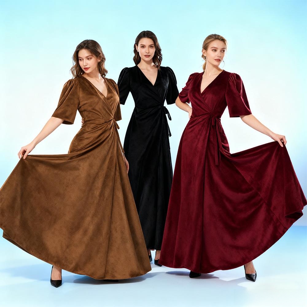 Ladies Long V-Neck Wrap Slim P - Linen Dress Wrap recensione e prezzo