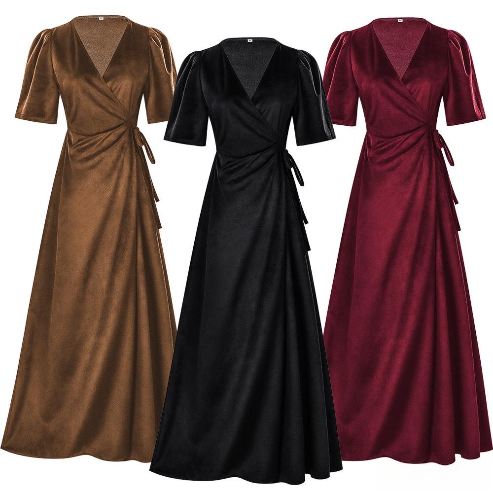 Ladies Long V-Neck Wrap Slim P - Linen Dress Wrap recensione e prezzo