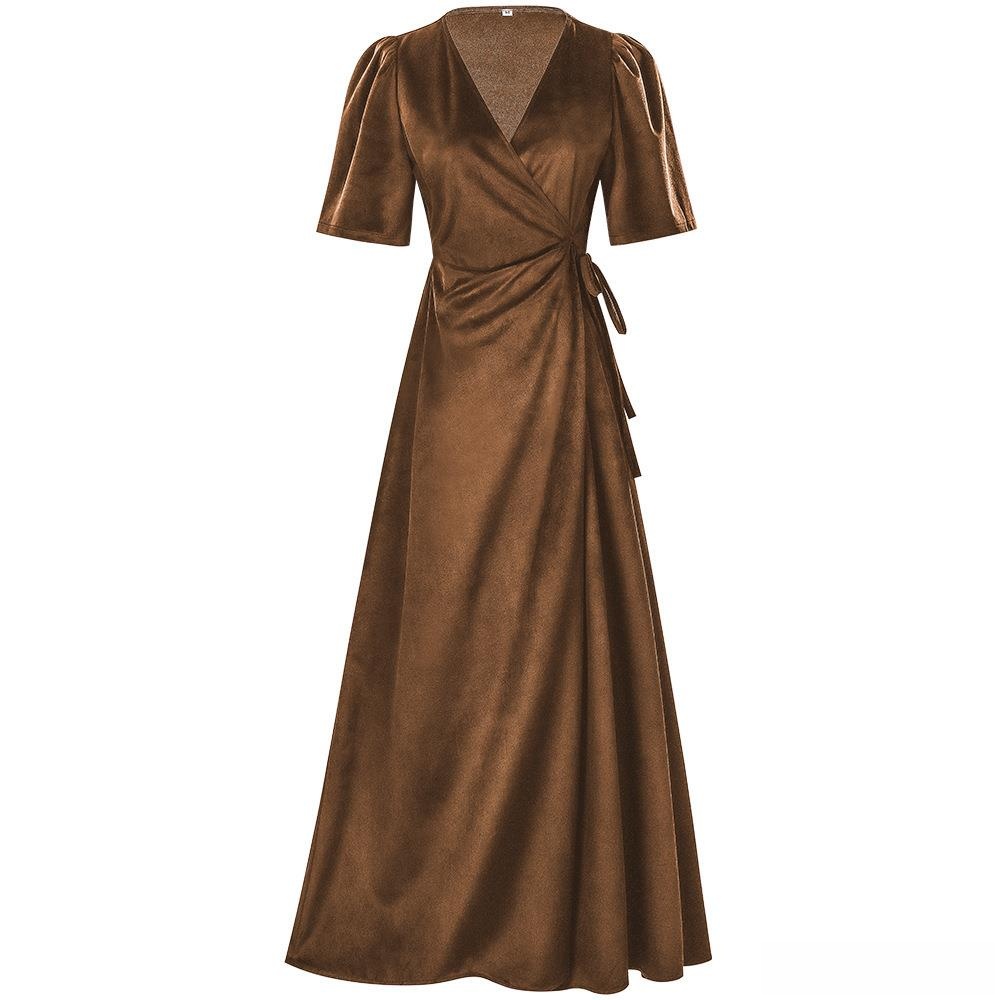 Ladies Long V-Neck Wrap Slim P - Linen Dress Wrap recensione e prezzo