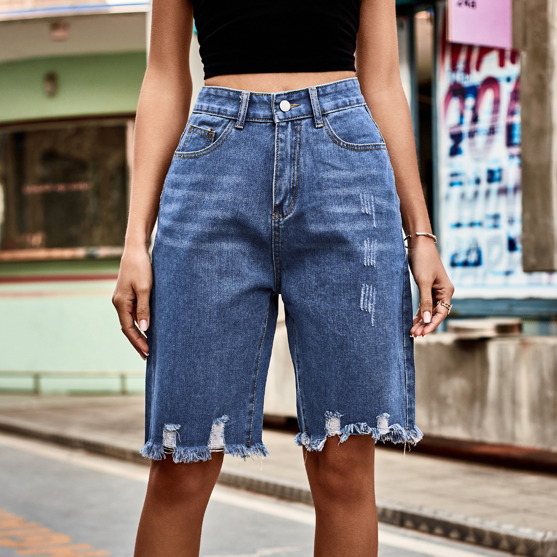 Summer Women's Clothing Distre - Shorts Denim Frayed recensione e prezzo