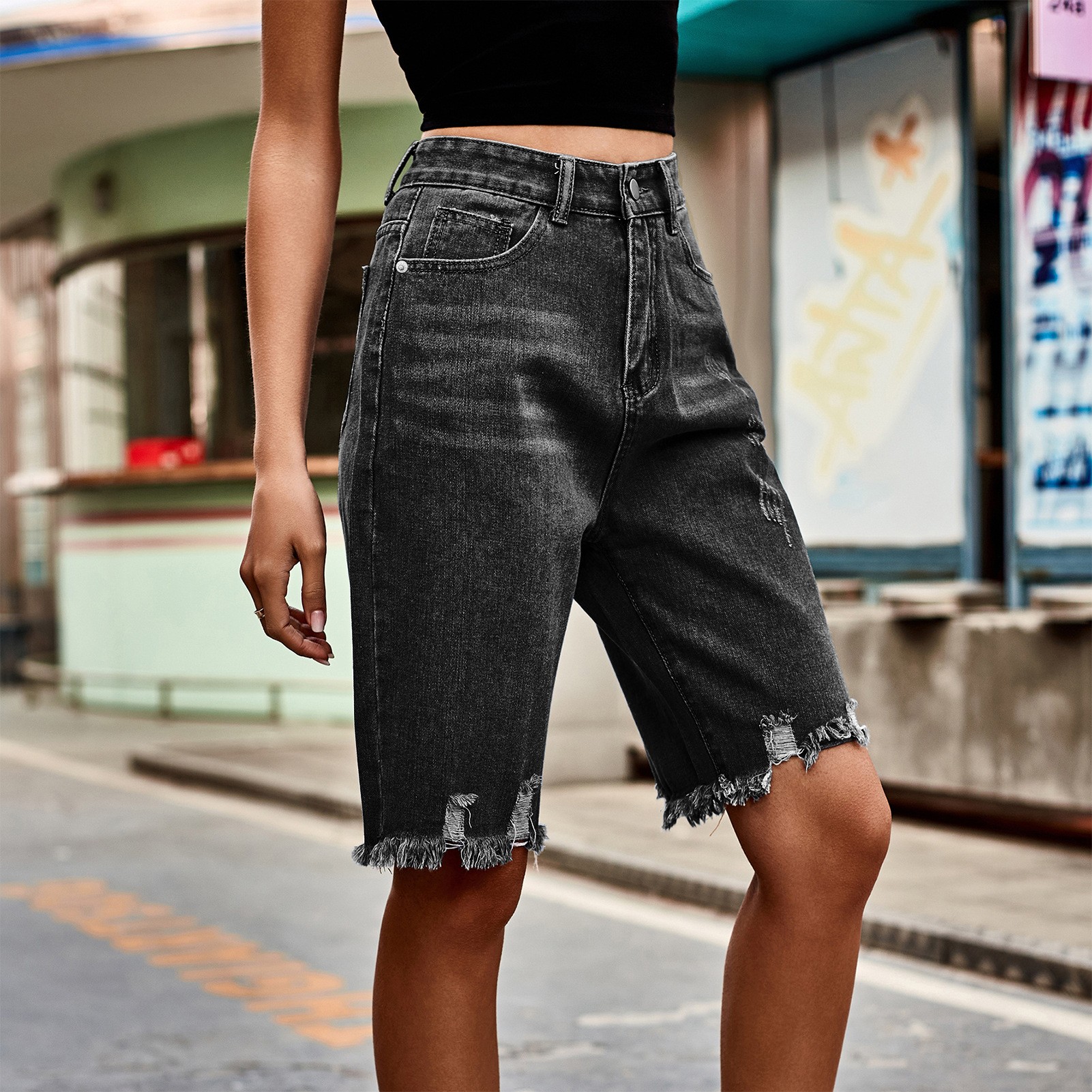 Summer Women's Clothing Distre - Shorts Denim Frayed recensione e prezzo