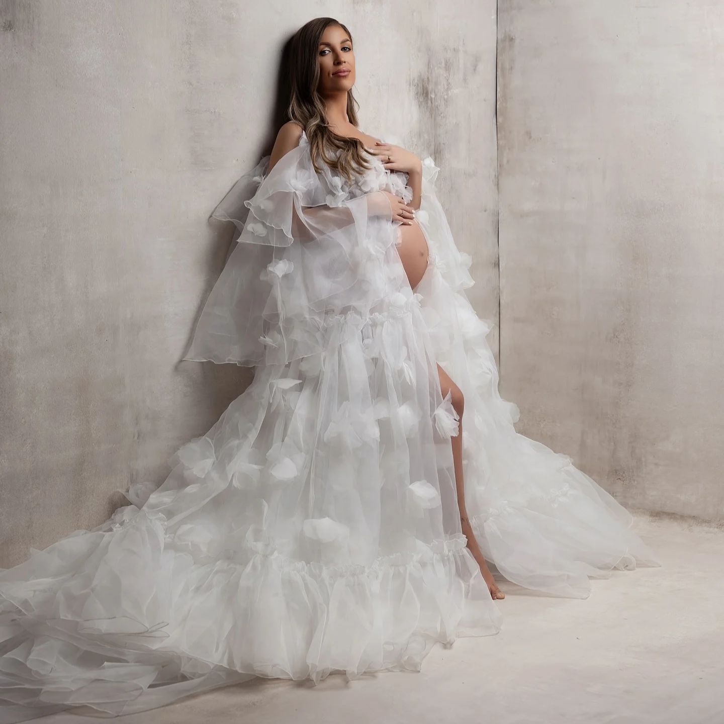 White Floral Tulle Bridal Wrap - Kimono Sheer Floral recensione e prezzo